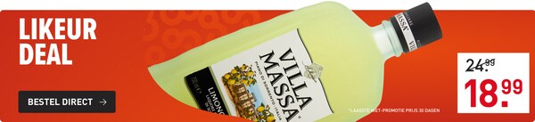 Likeur deal: 70cl Villa Massa Limoncello van &euro;24.99&nbsp;voor&nbsp;&euro;18.99&nbsp;